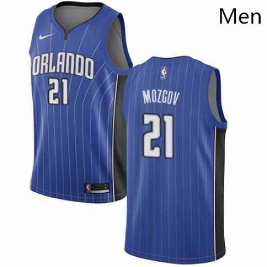 Mens Nike Orlando Magic 21 Timofey Mozgov Swingman Royal Blue NBA Jersey Icon Edition
